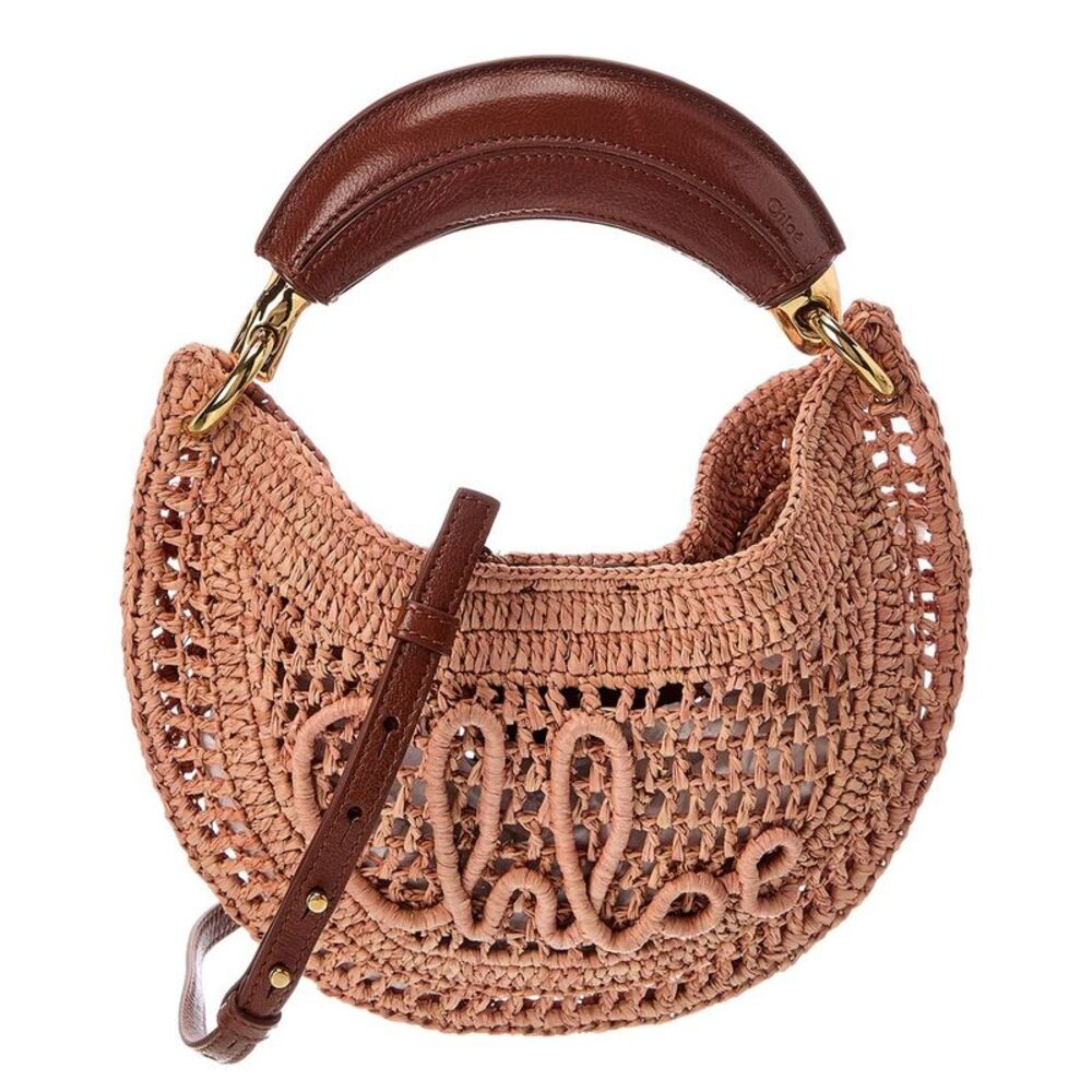 Chloé Summer Banana Raffia Hobo Bag